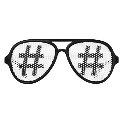 HASHTAG _ Hash Tag Symbol Aviator Sunglasses
