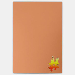 #HASHTAG - Hash Tag Symbol on Fire Post-it Notes