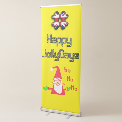 Hashtag HoHoHo Merry Christmas Happy Fun Jollydays Retractable Banner
