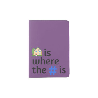 Hashtag Home Passport Holder - Purple