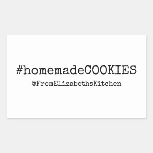 HashTag homemadeCookies Rectangular Sticker