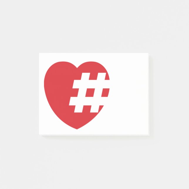 hashtag in a heart post-it notes (Front)