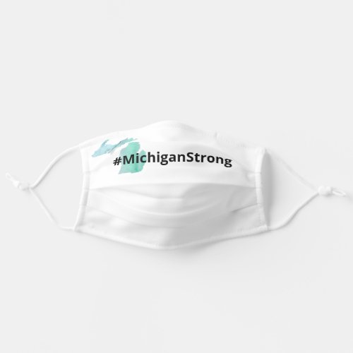 Hashtag Michigan Strong Watercolor Silhouette Adult Cloth Face Mask