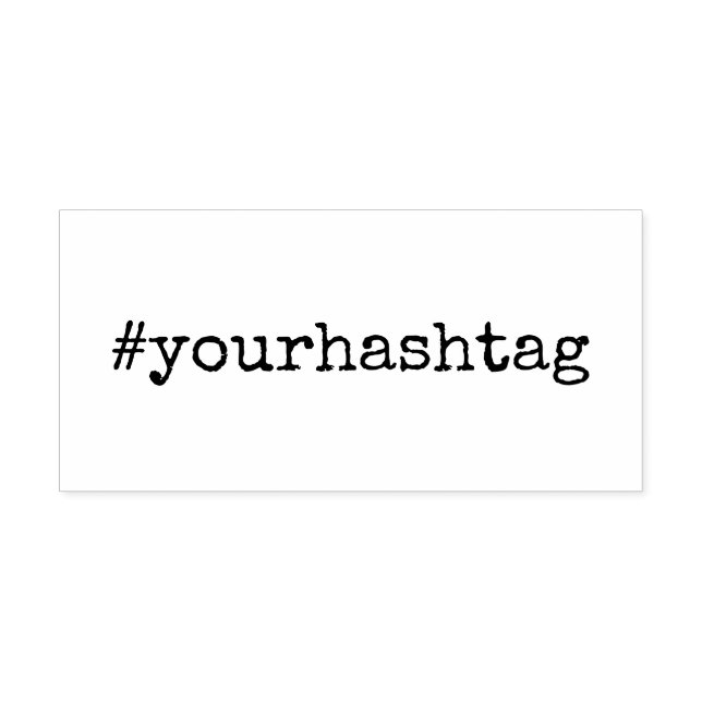 Hashtag | Minimalist typewriter social media Rubber Stamp (Imprint)