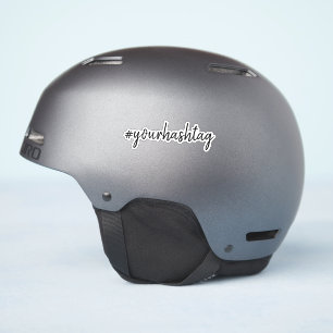 Hashtag # Modern Minimalist Social Media Helmet Sticker