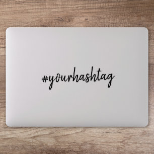 Hashtag # Modern Minimalist Social Media Laptop Sticker