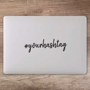 Hashtag #   Modern Minimalist Social Media Laptop Sticker