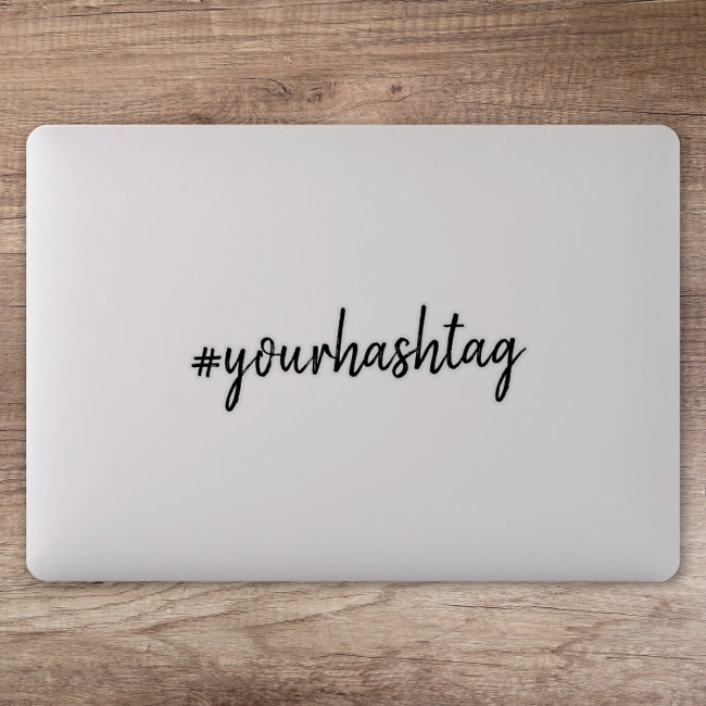 Hashtag # | Modern Minimalist Social Media Laptop Sticker