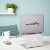 Hashtag # | Modern Minimalist Social Media Laptop Sticker (Laptop On Desk)
