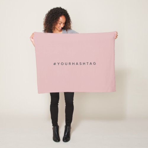 Hashtag Modern   Pink Trending Social Media Fleece Blanket