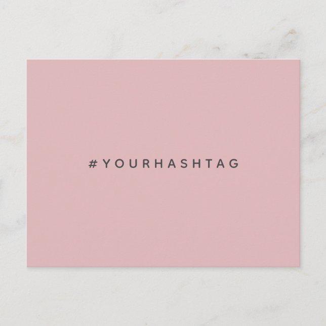 Hashtag Modern # | Pink Trending Social Media Postcard (Front)