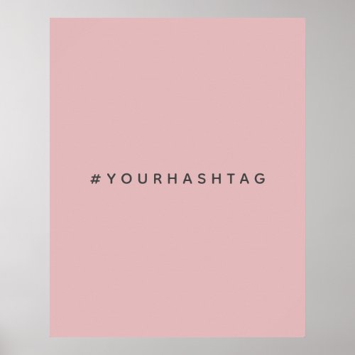 Hashtag Modern   Pink Trending Social Media Poster