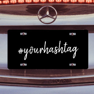 Hashtag Modern Stylish Go Viral Black Script License Plate
