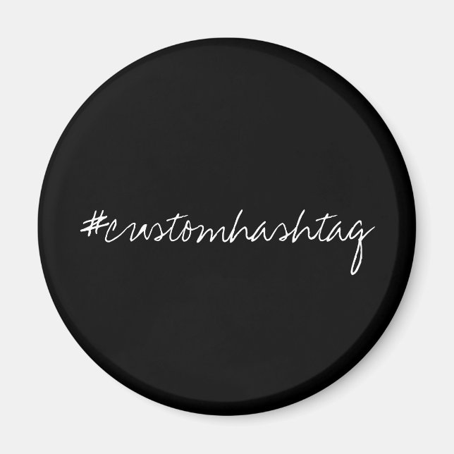 Hashtag Modern Stylish Go Viral Black Script Magnet (Front)