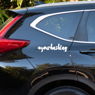 Hashtag   Modern White Social Media Bumper  Sticker