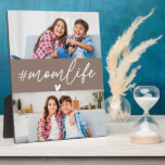 Hashtag Momlife 2 Photos Custom Plaque<br><div class="desc">Celebrate the beautiful chaos of motherhood with the Hashtag Momlife 2 Photos Custom Plaque. Featuring the popular "#Momlife" phrase in a stylish and modern design, this plaque is fully customizable with two of your favorite photos. A perfect addition to your home decor or a thoughtful gift for moms to commemorate...</div>
