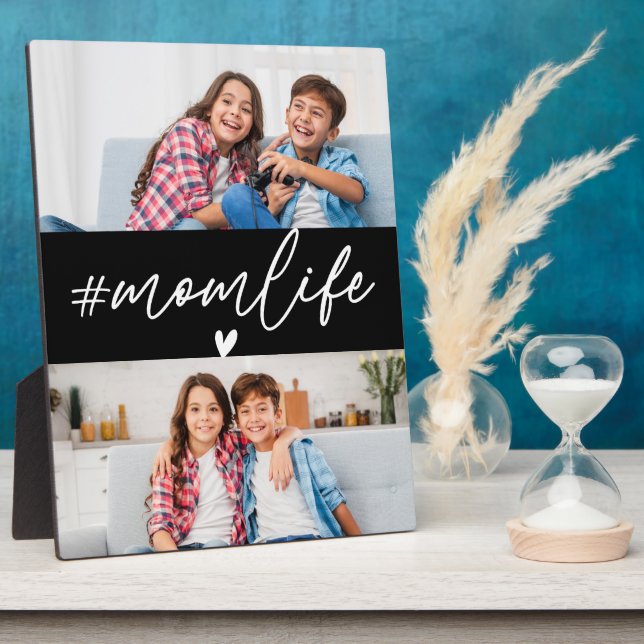 Hashtag Momlife 2 Photos Custom Plaque (Side)
