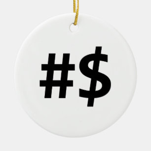 hashtag money ceramic ornament