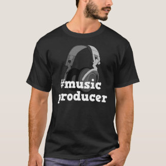 Hashtag Music Producer B&W Men's T-Shirt Design
