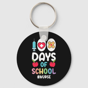 Hashtag Nurse Happy 100 days of school Nurse Keychain