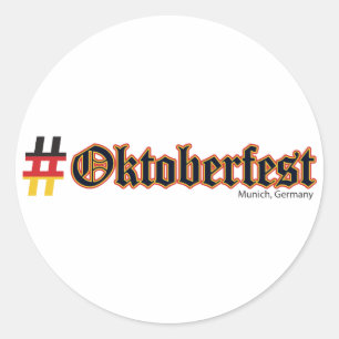 Hashtag Oktoberfest Classic Round Sticker