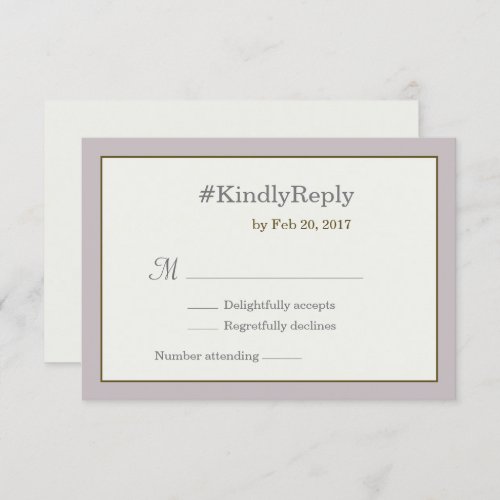 Hashtag personalized blush pink gold wedding rsvp invitation