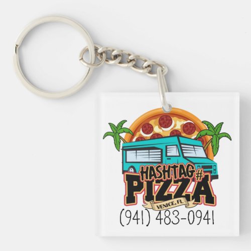 Hashtag Pizza Keychain