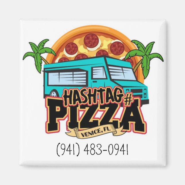 Hashtag Pizza Ordering Magnet (Front)
