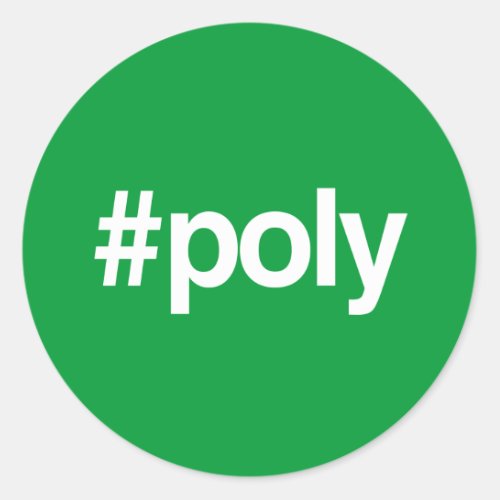 HASHTAG POLY CLASSIC ROUND STICKER