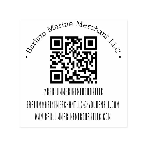 Hashtag QR Code Address Self_Inking Rubber Stamp