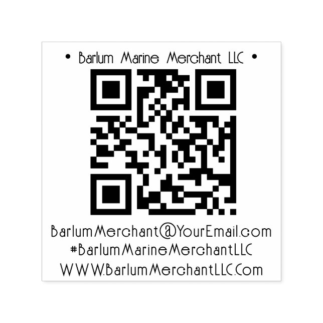 Hashtag QR Code Address Self-Inking Rubber Stamp (Design)