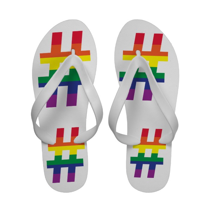 HashTag Rainbow Flip Flops