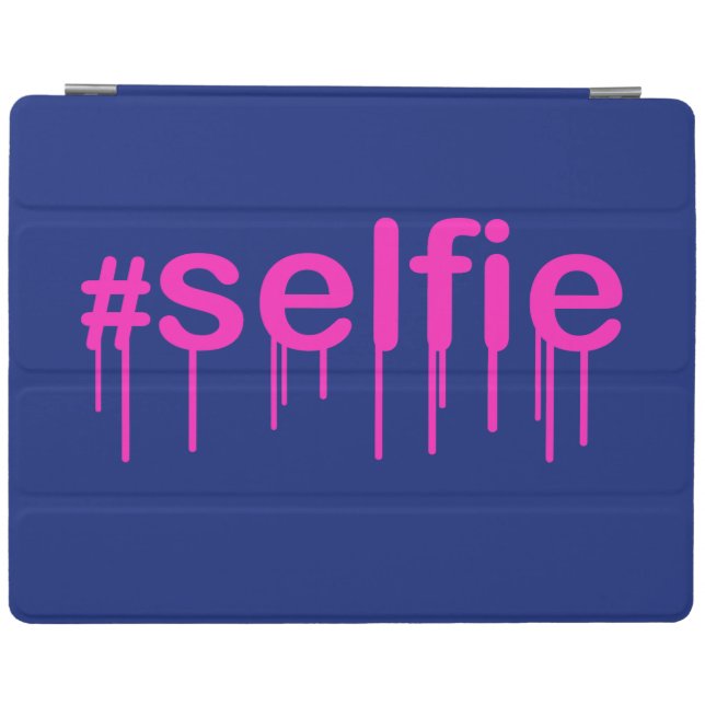Hashtag Selfie Drooling on blue iPad Smart Cover (Horizontal)