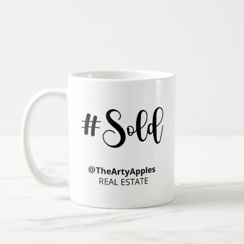 hashtag sold real estate agent open house tote bag coffee mug