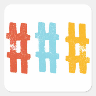 Hashtag Stickers | Zazzle
