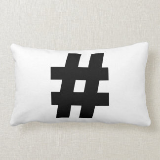 # Hashtag Symbol Number Sign Pound Key Tag Lumbar Pillow