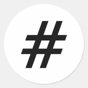 hashtag text symbol letter classic round sticker