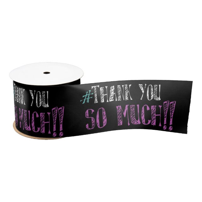 Hashtag Thank you Satin Ribbon (Spool)