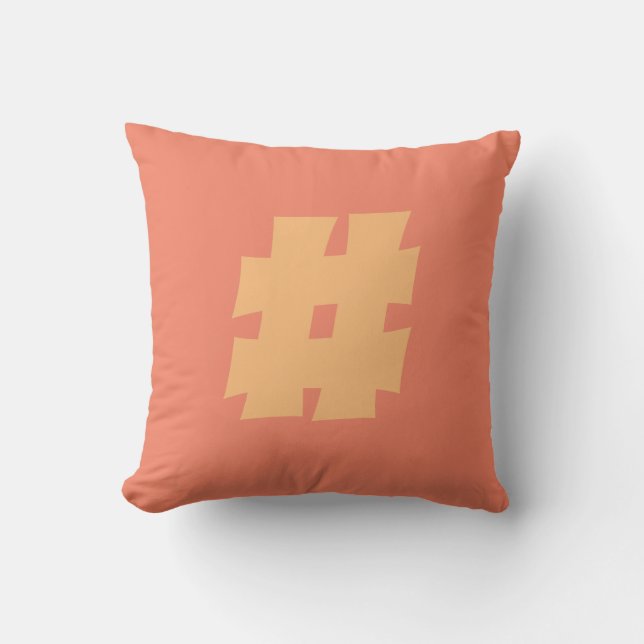 Hashtag Throw Pillow (Front)