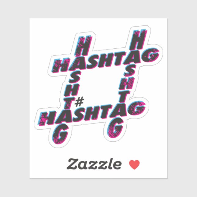 Hashtag typographic logo sticker (Sheet)