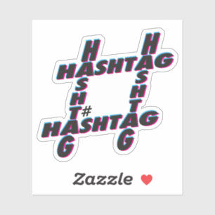 Hashtag typographic sticker