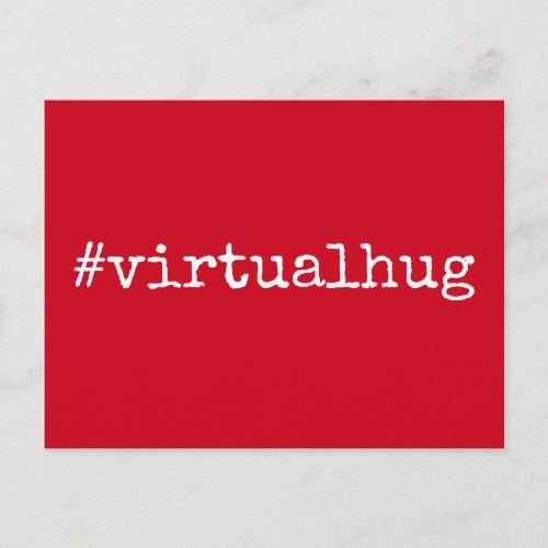 Hashtag Virtual Hug Missing You Note Cherry Red Postcard