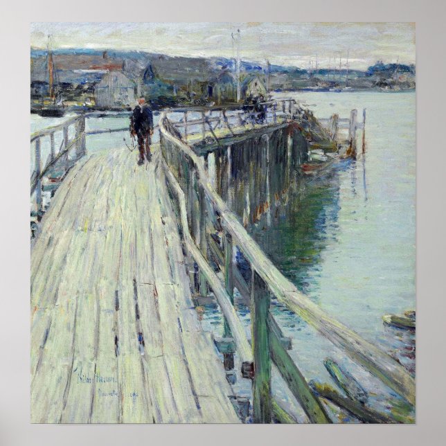 Hassam - Dock Scene Gloucester 1894 Poster (Front)