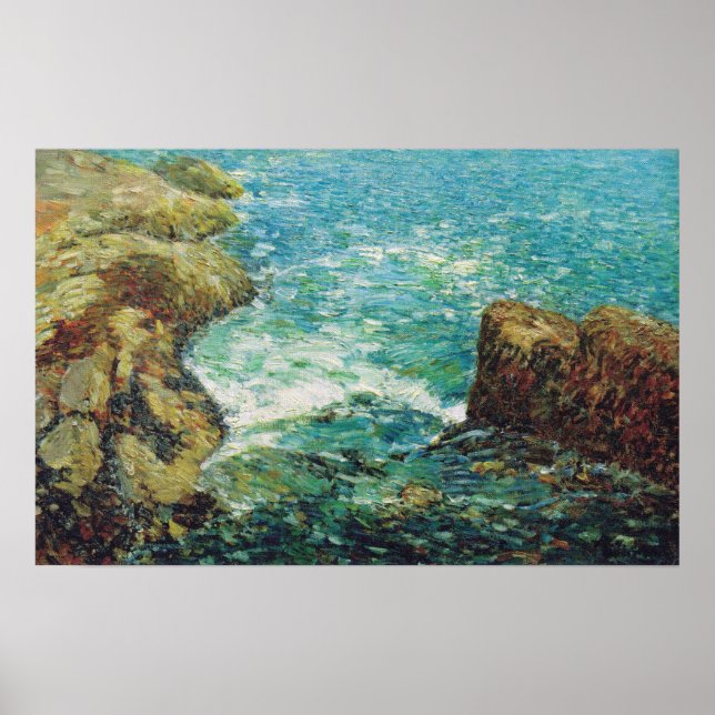 Hassam - Surf And Rocks 1906 Poster (Front)