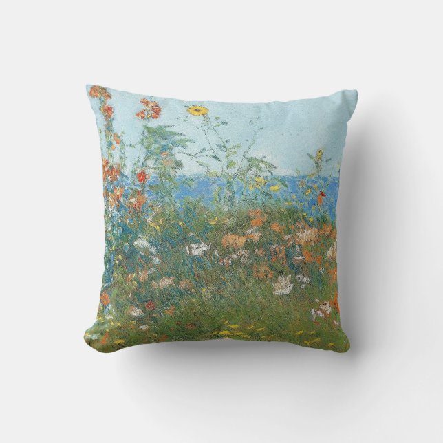 Hassam's "Poppies, Isle of Shoals" Throw Pillow (Front)