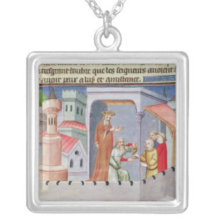 Hassan i Sabbah leading the initiations Silver Plated Necklace