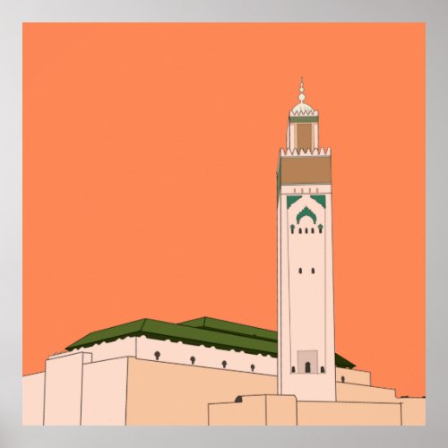 Hassan II _ Hassan 2 _ Mosque Hassan 2 Casablanca Poster