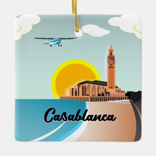 Hassan II Mosque Casablanca Morocco Ceramic Ornament (Front)