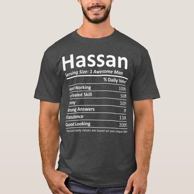 HASSAN Nutrition Funny Birthday Personalized T-Shirt (Front)