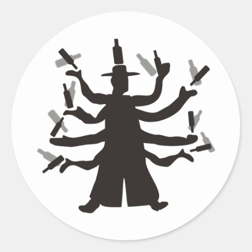 Hassidic Bottle Dance Classic Round Sticker